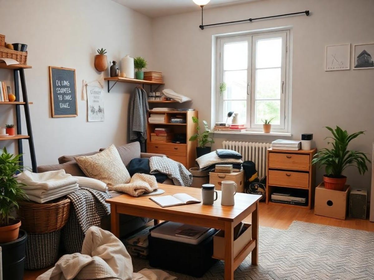 How do you deal with a cluttered room in your home?