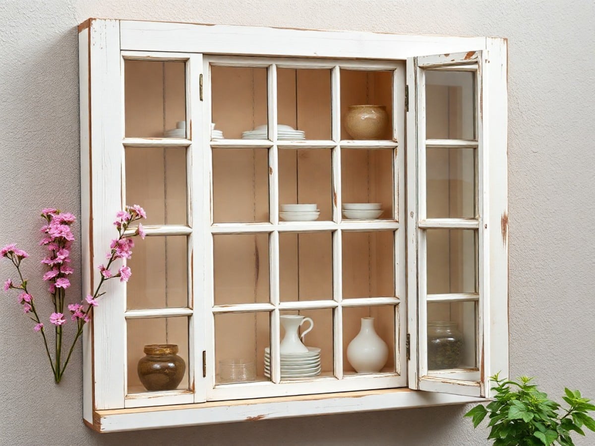 How to Create a Stained Glass Cabinet From Repurposed Windows