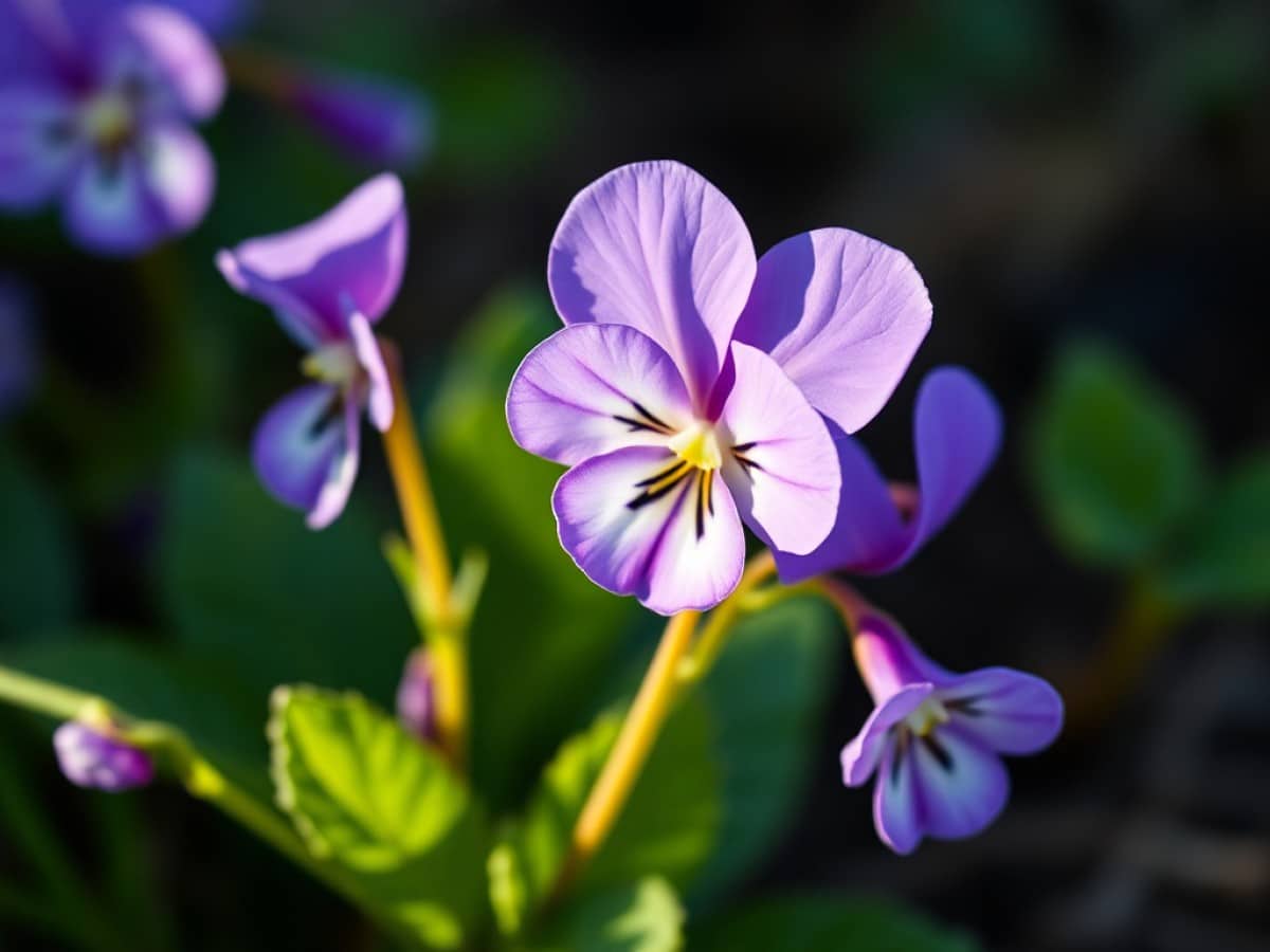 Les violas fleurissent le balcon au printemps