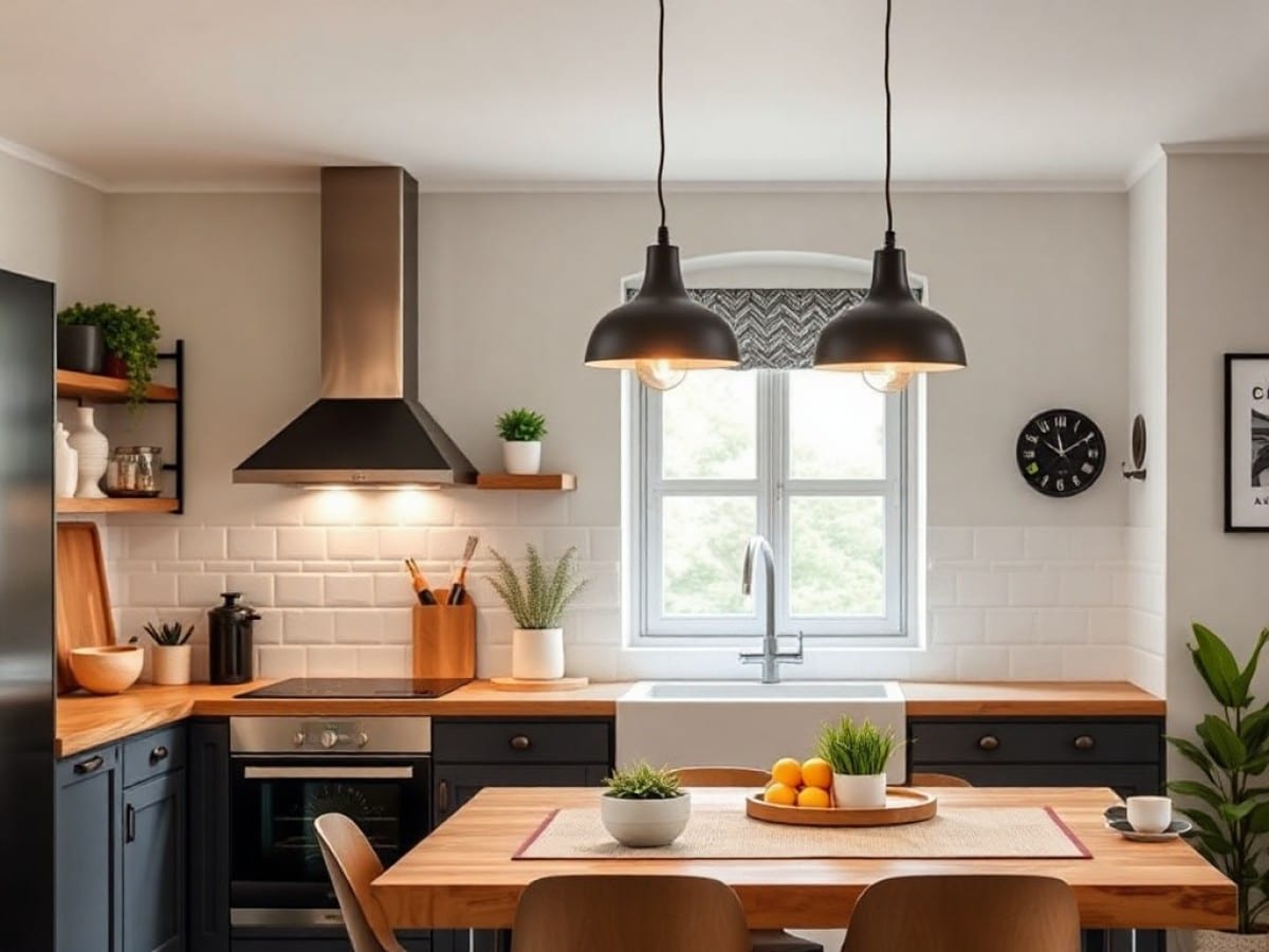 How to Make Stylish DIY Kitchen Island Lights With Lampshades