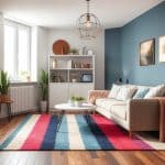 How to Do a DIY Plaid Rug Makeover With Spray Paint