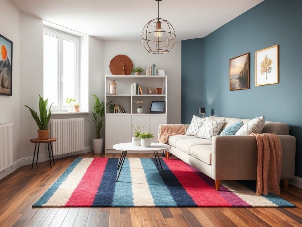 How to Do a DIY Plaid Rug Makeover With Spray Paint
