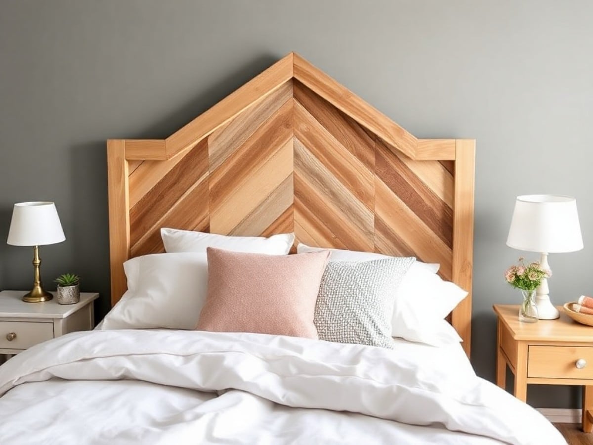 How to Make a DIY Herringbone Headboard on a Budget