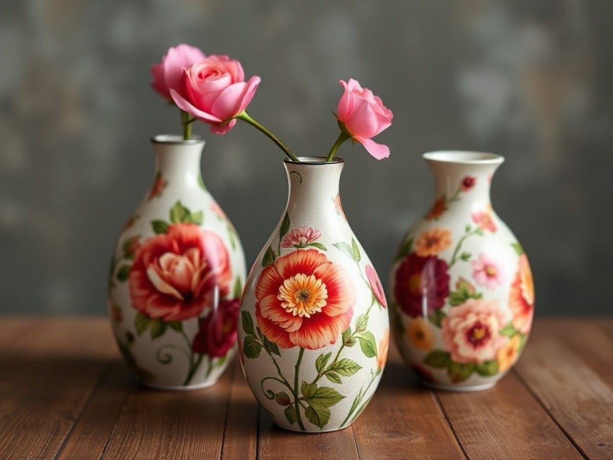 How to Decoupage a Vase With Floral Napkins & Mod Podge