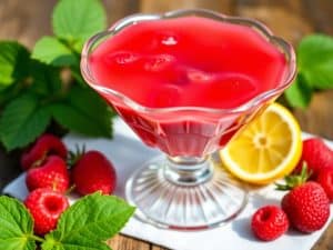 Préparation d'une gelée de groseilles et framboises maison