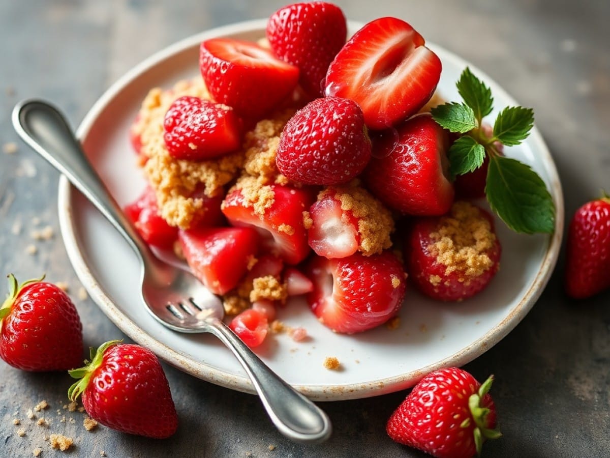 Crumble fraise-rhubarbe