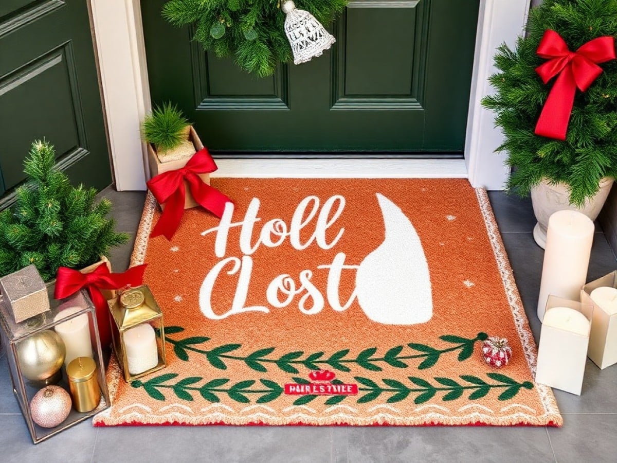 Cheerful DIY Doormat and Christmas Porch Decor With Creative Fabrica