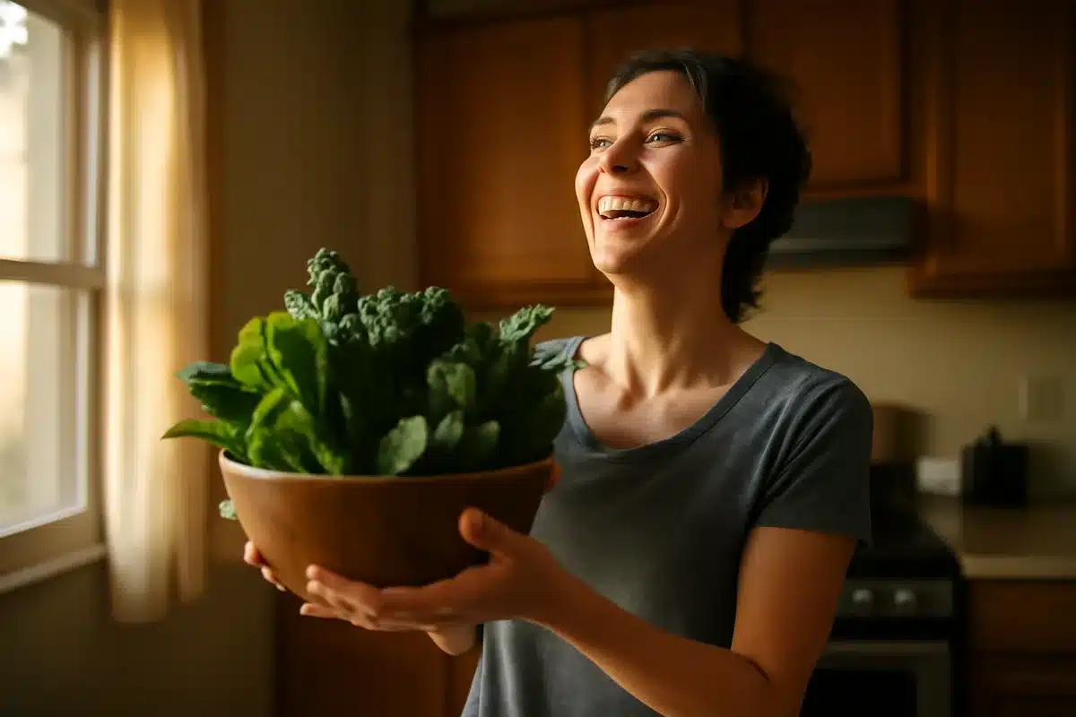 Les légumes verts — Les légumes à feuilles vertes tels que les épinards et le chou frisé sont extrêmement bénéfiques pour un apport énergétique durable. Ils contiennent des quantités élevées de fer, de calcium, de potassium, et de magnésium, tous essentiels