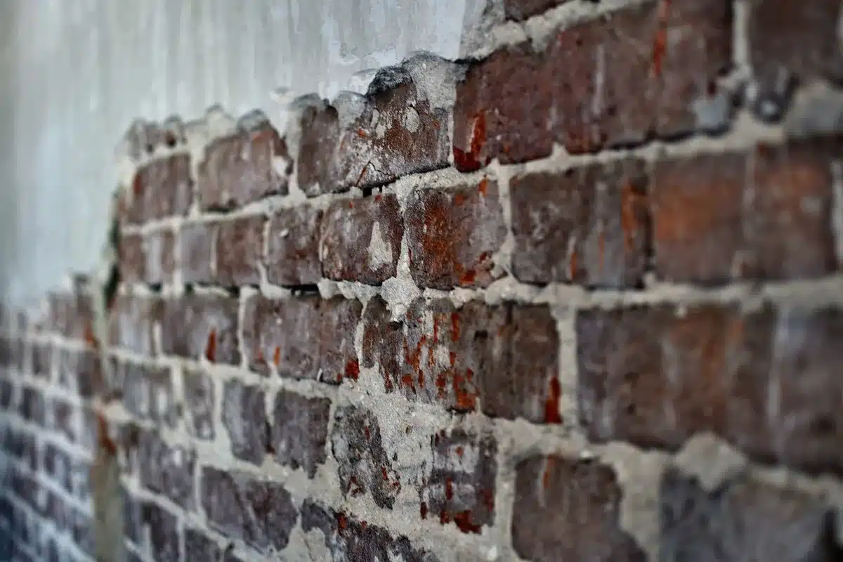 Trou percé dans un mur en plâtre examinant l'intérieur du matériau
