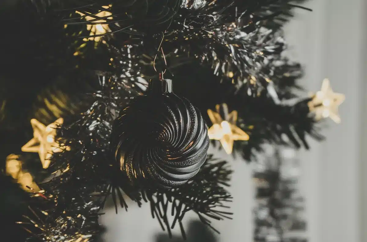 Arche de jardin décorée de guirlande et de guirlandes lumineuses en journée