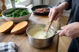 Patates douces rôties, lardons et chou kale : la recette d'automne incontournable